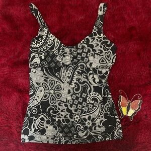beautifully Bebe white and black tank top